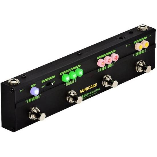 SONICAKE ギター Multi エフェクトペダル コーラス ディレイ Reverb ディストーション Classic Rock Tone ギター ペダル Rockstage With Cab Sim