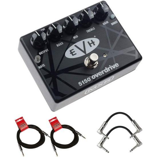 MXR EVH 5150 Eddie Van Halen オーバードライブ アナログ ギター エフェクトペダル バンドル with 4 ケーブル