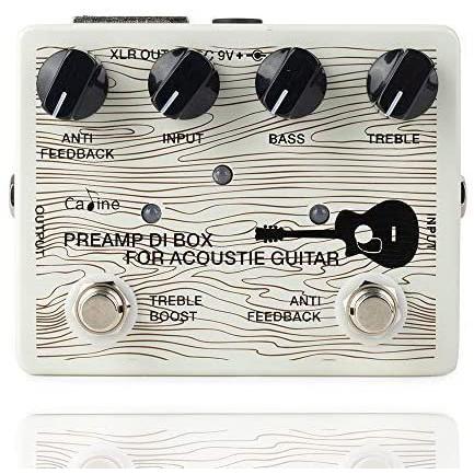 Caline アコースティック ギター ペダル エレクトリック プリアンプ DI Box エフェクツ Reverb Boost ペダル White CP-67