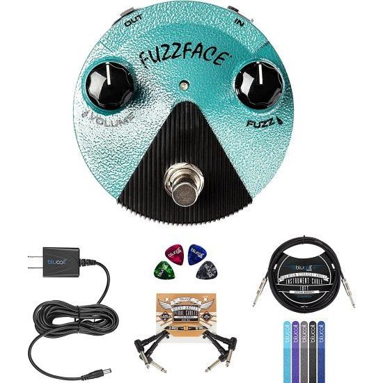 Dunlop FFM3 Jimi Hendrix Fuzz Face Mini ディストーション ペダル バンドル with Blucoil 4x ギター Picks, 10' Straight Instrument 有線テレビ (1/4\"), Sl" 楽器、器材-楽器、手芸、コレクション