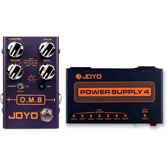 JOYO O.M.B ルーパー & Drum Machine ペダル with Isolated ギター エフェクトペダル パワーサプライ
