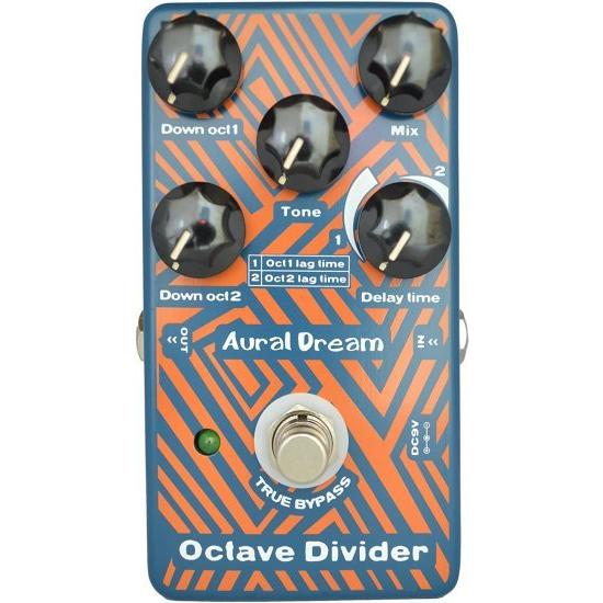 Aural Dream Octave Divider Digital ギター エフェクトペダル with drop 1 octave and 2 octaves Including adjustable time difference トゥルー バイパス