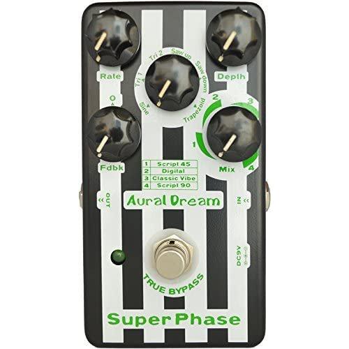Aural Dream Super Phase ギター エフェクトペダル provides 4 Phaser modes，6 modulation waveforms and double feedback modes，トゥルー バイパス