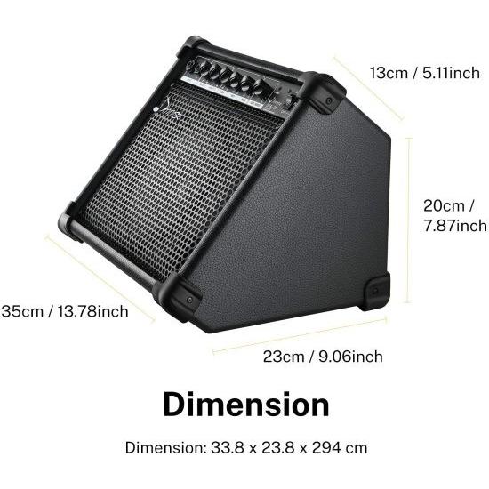 Donner DKA-20 キーボード アンプ 20 W キーボード アンプ with Aux in and Two Channels, ベース ギター アンプ, Piano アンプ, Electronic Drum スピーカ｜worldmusic｜03