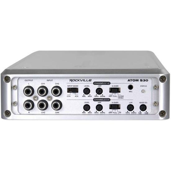 Atom S30 Marine アンプ 2400w 4 Channel アンプ w/Volt 【ボコーテ】 Meter+PA Mic