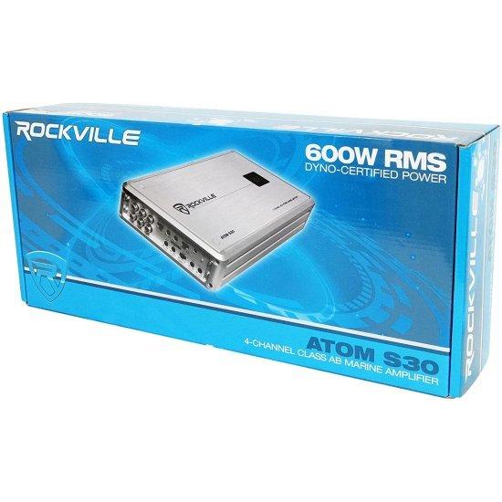 Atom S30 Marine アンプ 2400w 4 Channel アンプ w/Volt 【ボコーテ】 Meter+PA Mic