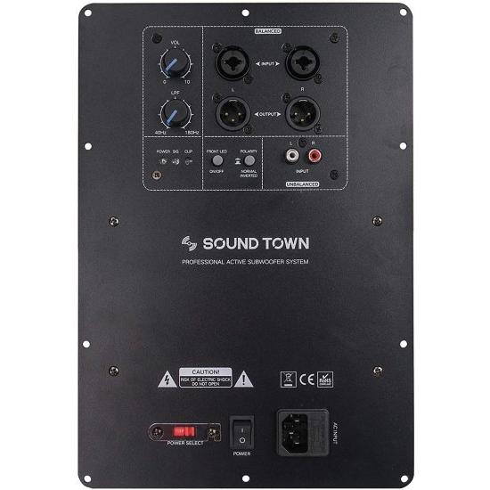 Sound Town Class-D Plate アンプ for PA DJ サブウーファー キャビネット， 350W RMS， w/LPF (STPAS-600D)
