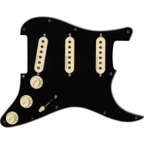 Fender Hot ノイズレス Prewired ストラトキャスター ピックガード - 3-Ply Black