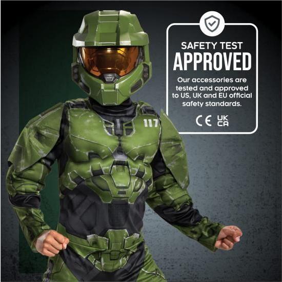 Disguise Halo Master Chief Infinite Muscle Boys Costume, Green \u0026 Black, Small (4-6)_4