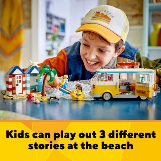LEGO Creator 3イン1 ビーチキャンパーバンビルディングキット キャンピングカーからアイスクリームショの画像
