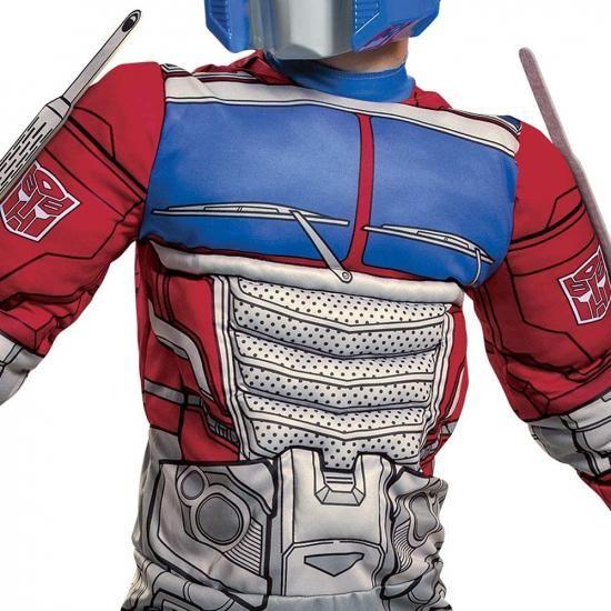 Optimus Prime Costume， Muscle Transformer Costumes for Boys， Padded Character Jumpsuit， Kids Size_3