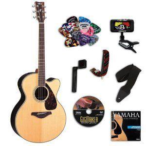 人気絶頂 Yamaha アコース More) & (Tuner，DVD， Kit w/Legacy Bundle エレアコ Jumbo Medium FJX730SC (ヤマハ) アコースティックギター、クラシックギター
