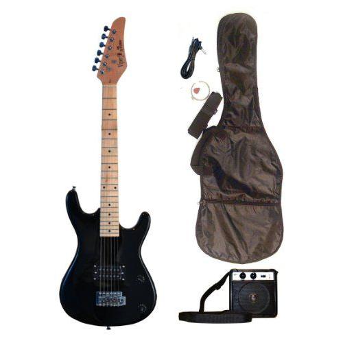 【売れ筋】 BLACK Ba Gig Amplifier， Temolo， Guitar， Pack， Starter Amp Guitar Electric 3/4 Mini Kids Junior エレキギター