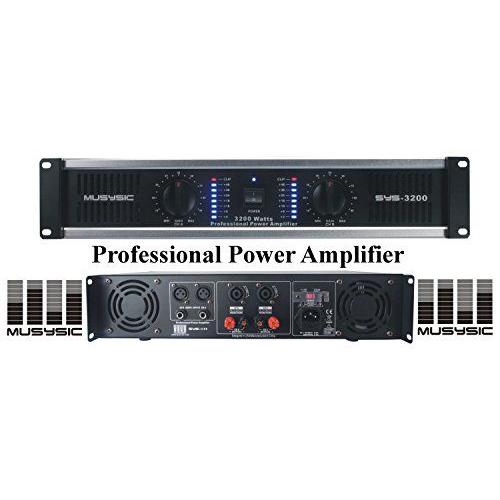 MUSYSIC 2チャンネル 3200W プロフェッショナルパワーアンプ 2U ラック