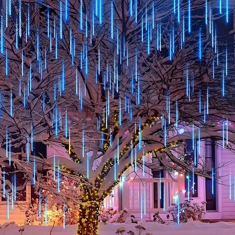 豪華 50cm流れるスノーフォールライト つらら USB LEDイルミネーション