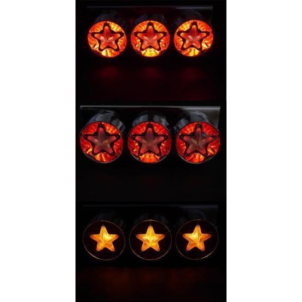星型 3連トラックテールランプ 左右セット 小/中型車 24V レトロ