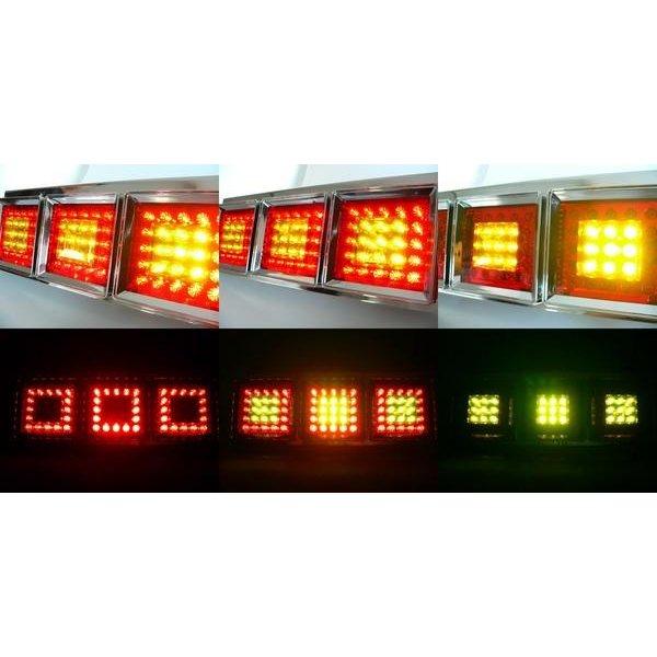 150連 LED 角型赤黄 3連LEDテールランプ 左右set トラックテール TT-48 