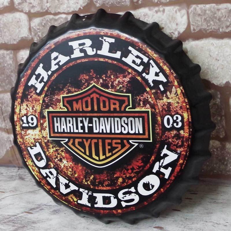 王冠 ブリキ看板 蓋 ハーレーダビッドソン HARLEY DAVIDSON バイク アメリカン雑貨 ヴィンテージ アメリカンレトロ 雑貨 35cm 【BZ-47】|worldnet|02