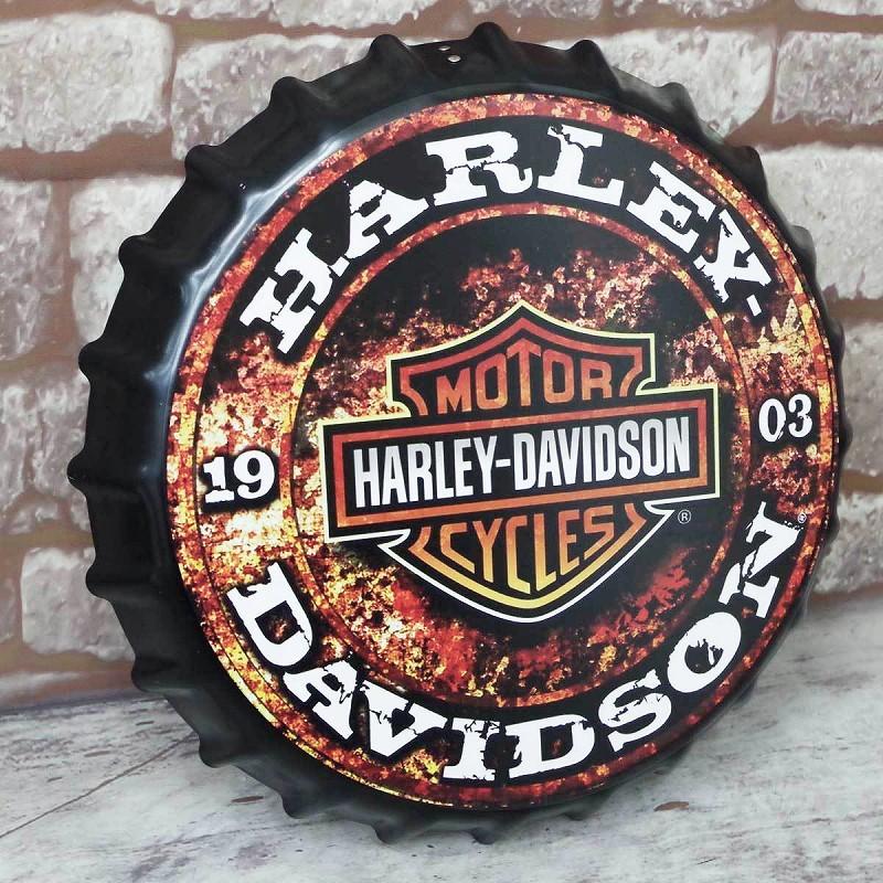 王冠 ブリキ看板 蓋 ハーレーダビッドソン HARLEY DAVIDSON バイク アメリカン雑貨 ヴィンテージ アメリカンレトロ 雑貨 35cm  BZ-47｜worldnet｜03