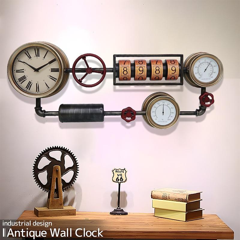 ウッドウォールクロック/壁掛け時計北欧レトロインダストリアルカフェ