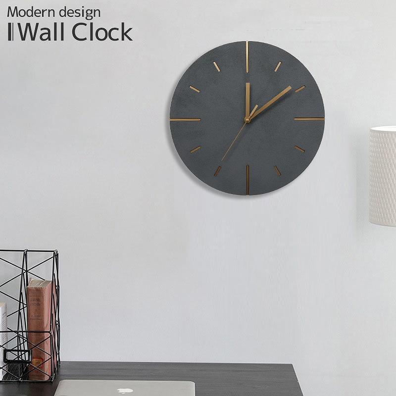 壁掛け時計 北欧 おしゃれ ウォールクロック 掛け時計 木製 セメント吹
