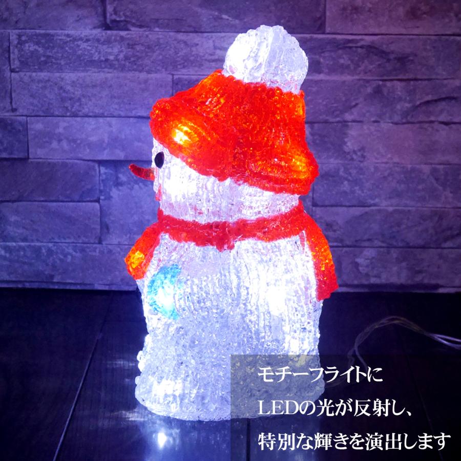 イルミネーション 可愛い雪だるま23cm LED USB クリスマス スノーマン