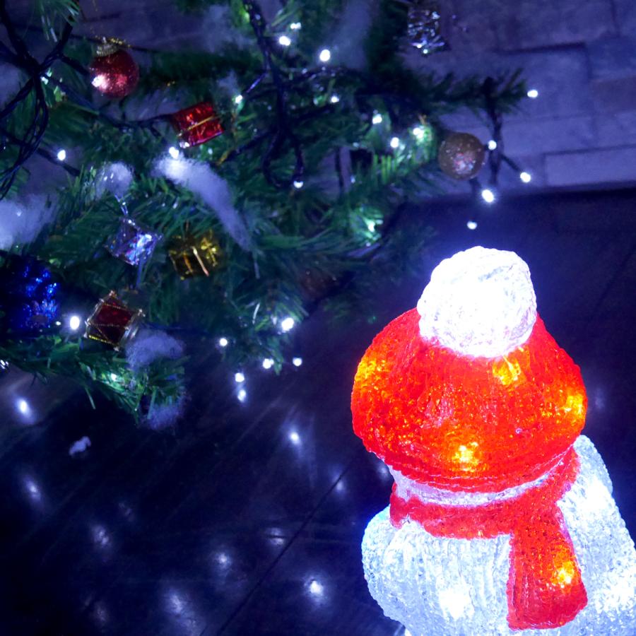 イルミネーション 可愛い雪だるま23cm LED USB クリスマス スノーマン