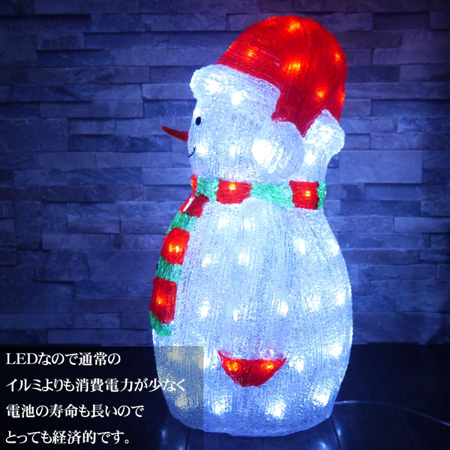 イルミネーション 可愛い雪だるま60cm LED USB クリスマス オブジェ
