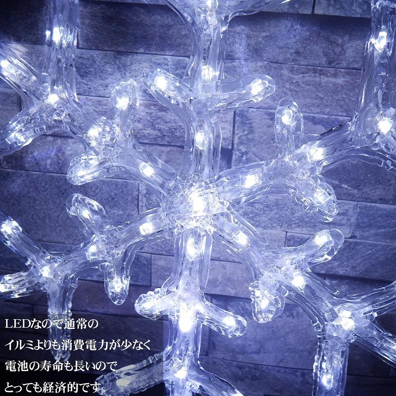 イルミネーション 雪の結晶 40cm LED USB スノークリスタル クリスマス