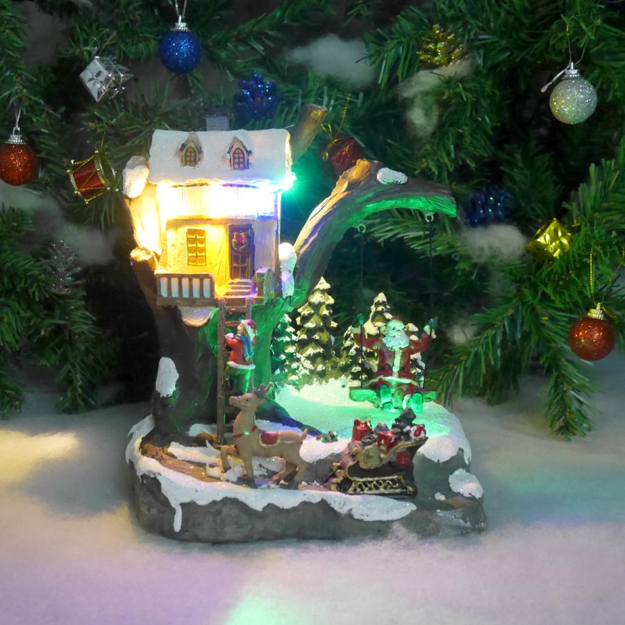クリスマス イルミネーション ジオラマ サンタ ツリー スノー 雪 トナカイ ソリ ブランコ プレゼント 装飾 照明 クリスマスソング8曲収録 18 26cm Jm 30 Worldnetヤフーショッピング店 通販 Yahoo ショッピング