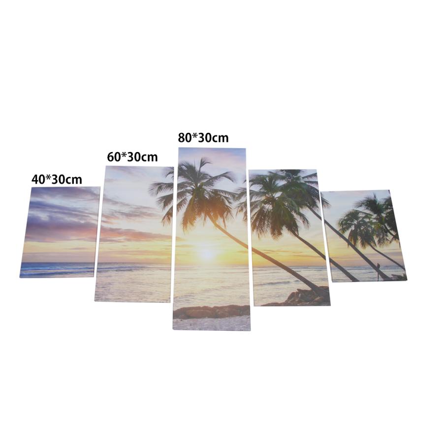 インテリアアートパネル 絵画 壁掛け装飾 海 ビーチ 浜辺 夕暮れ 夕日 リゾート オシャレ 雑貨 総長150 総高80cm 5枚set 94 Worldnetヤフーショッピング店 通販 Yahoo ショッピング