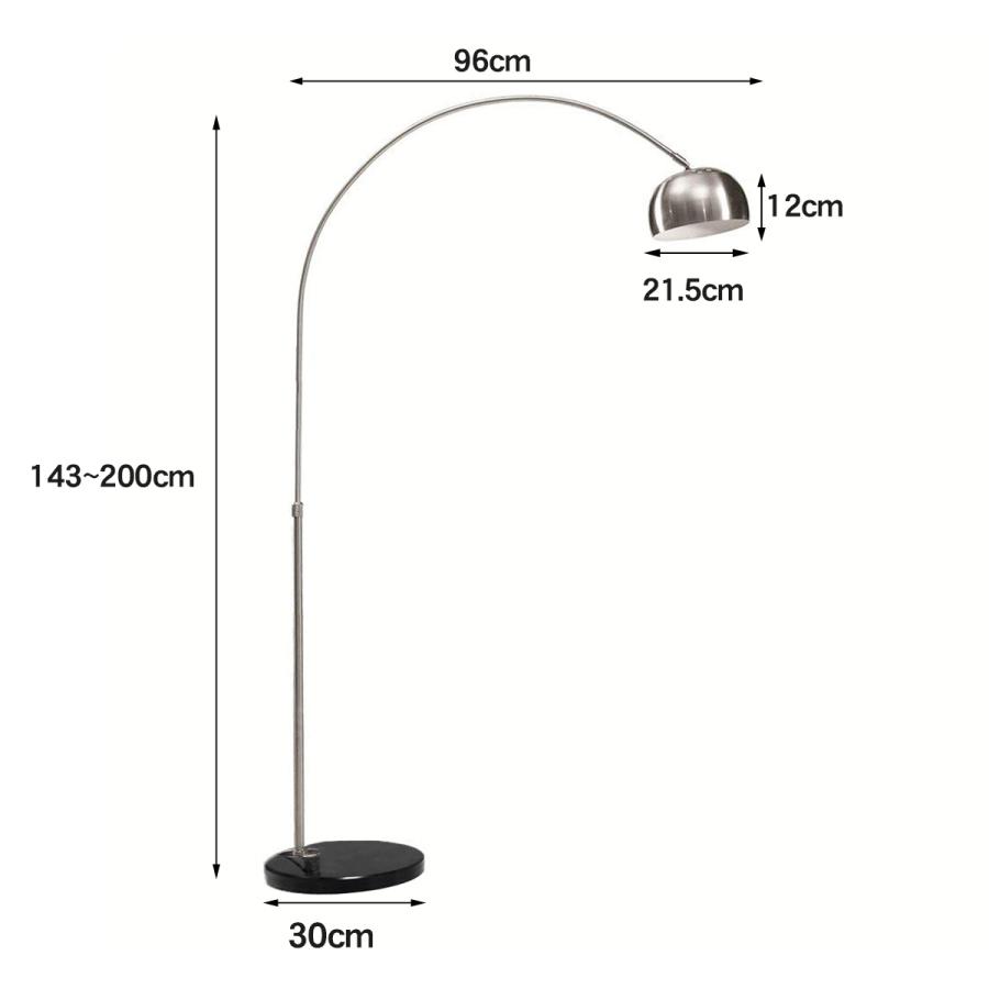 フロアライト フロアスタンド アルコランプ アルコアーチ Midi Arco Curva 大理石ベース デザイナーズ照明 北欧 200cm×96cm 黒|worldnet|05