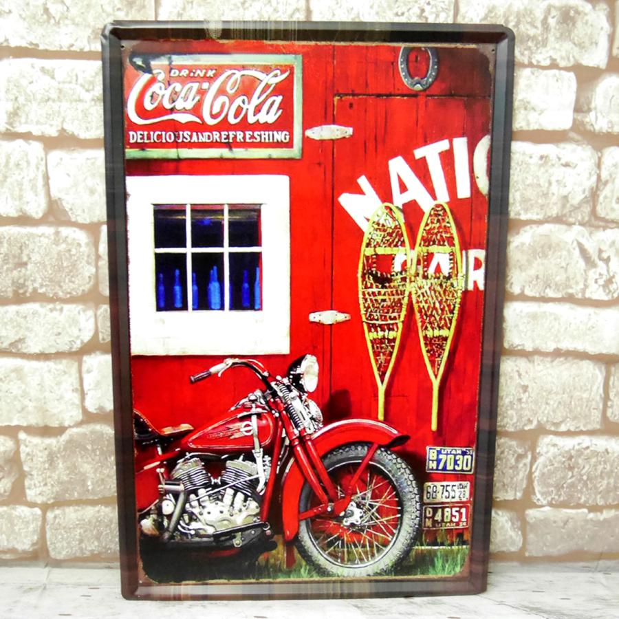 アメリカンレトロ 大判 アイアンプレート エンボスティンサイン コカ コーラ ハーレー Coca Cola ブリキ看板 アメリカン雑貨 Bz Worldnetヤフーショッピング店 通販 Yahoo ショッピング