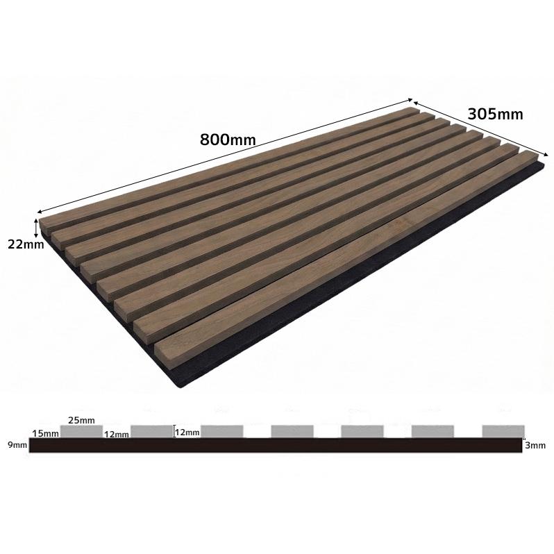 吸音パネル 吸音材 吸音ボード ウッドパネル 音響材 壁材 木製 壁DIY 壁 ウォールパネル ウォールナット 6枚セット WD-03BR | ブランド登録なし | 06