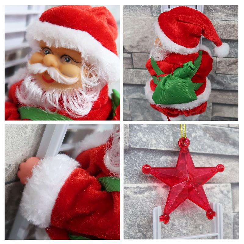 サンタクロース はしご 人形 オブジェ クリスマス 可愛い おもちゃ