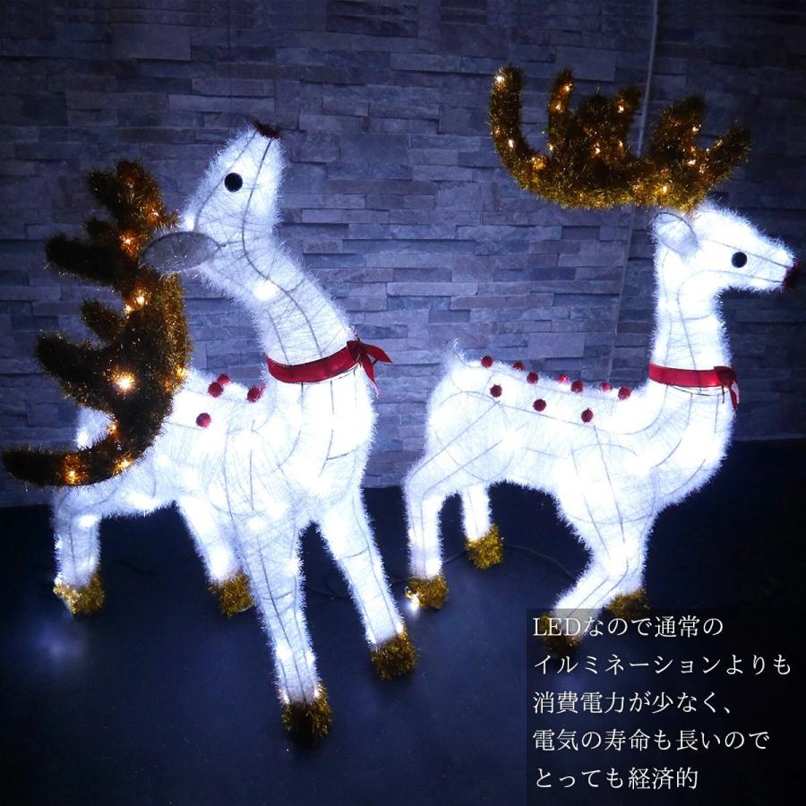 可愛いサンタクロース＆トナカイ　ソリ　クリスマス　LEDイルミネーション　屋内屋外　立体　ガーデン　LEDライト　モチーフライト　電飾　電装