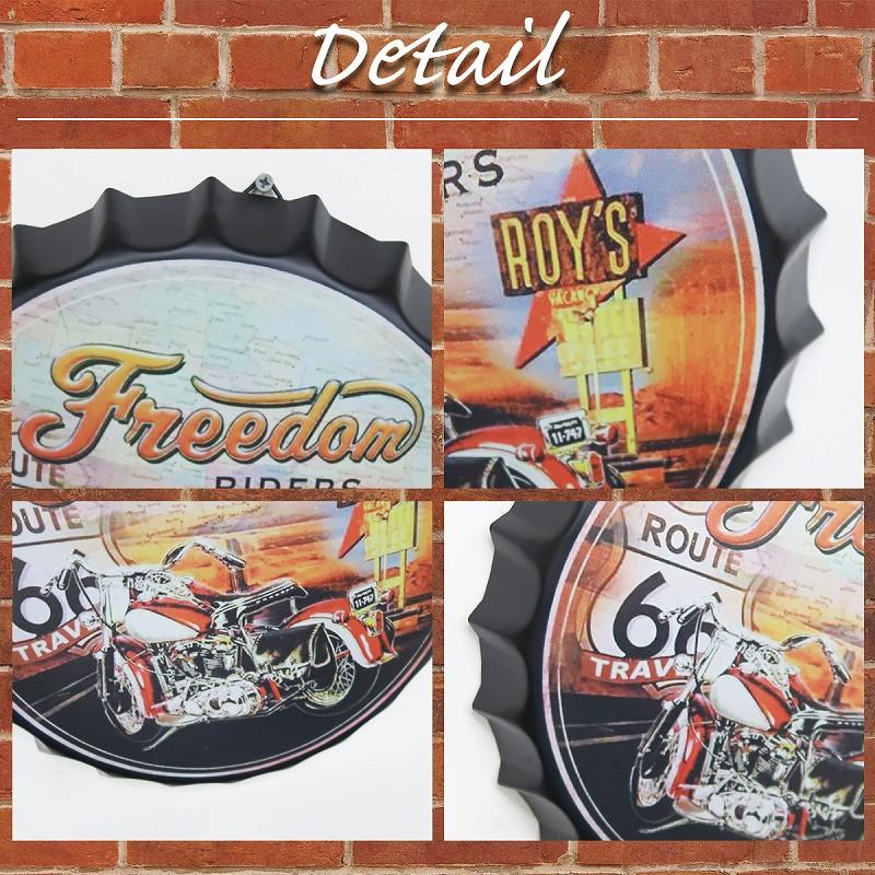 王冠 ブリキ看板 蓋 ROUTE66 ハーレーダビッドソン HARLEY DAVIDSON