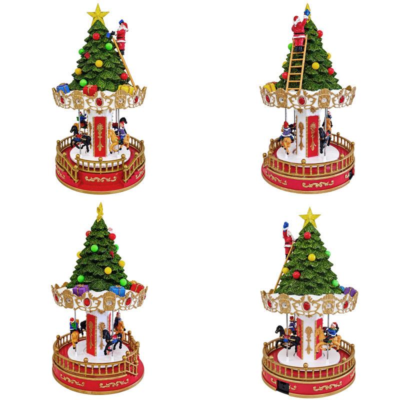 LED Animated Tree クリスマスツリー ジオラマ 音楽 ライト クリスマス 動くジオラマ ジオラマタウン 回転 イルミネーション LED