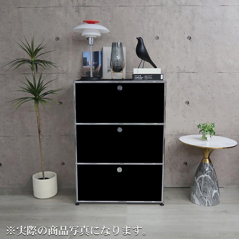 ハラー サイドボード リプロダクト 北欧 3段 鍵付き 幅77cm 国内在庫