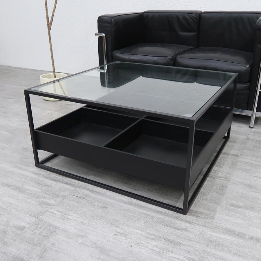 訳有 センターテーブル ガラステーブル スクエア サイドテーブル ロー  