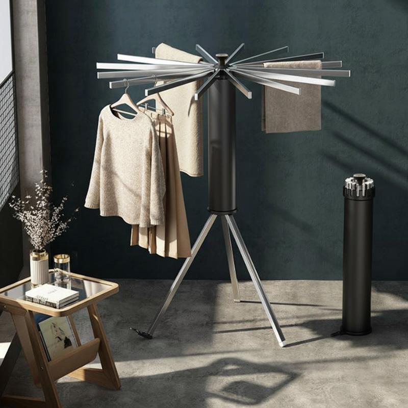 物干しスタンド 洗濯物干し パラソル物干し 折りたたみ収納 省スペース コンパクト収納 タオル 干せる 室内物干し 室内 屋外 日用品 物干し台 CR-02BK | ブランド登録なし | 05