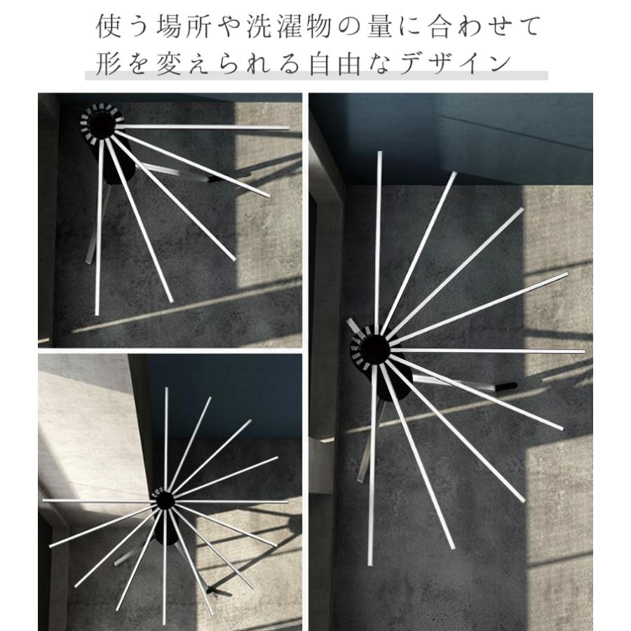物干しスタンド 洗濯物干し パラソル物干し 折りたたみ収納 省スペース コンパクト収納 タオル 干せる 室内物干し 室内 屋外 日用品 物干し台 CR-02BK | ブランド登録なし | 06