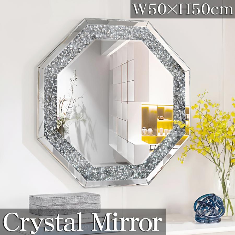 ウォールミラー おしゃれ 壁掛け鏡 クリスタルミラー 韓国 クリスタル