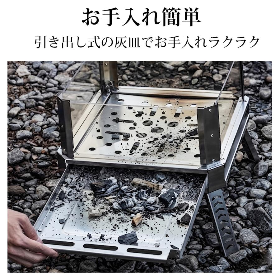 父の日】焚き火台 コンパクト ガラス焚き火台 キャンプ バーベキュー