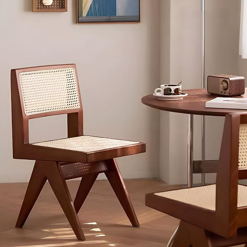 訳有 ラタンチェア 籐編み ラウンジチェア 北欧 ジャンヌレ アームレス