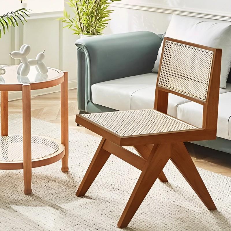 木製ラウンジチェア ラタン編み ラタンチェア 籐編み ラウンジチェア 北欧 カンガルーチェア