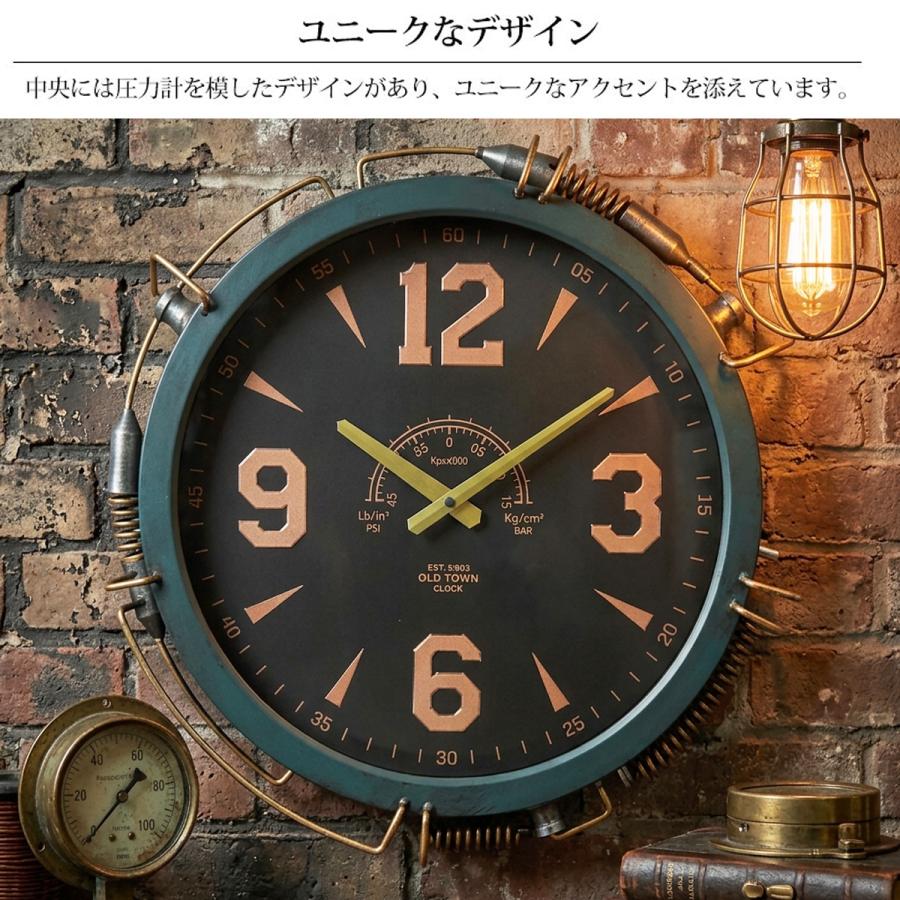 ウォールクロック 壁掛け時計 アンティーク インダストリアル レトロ