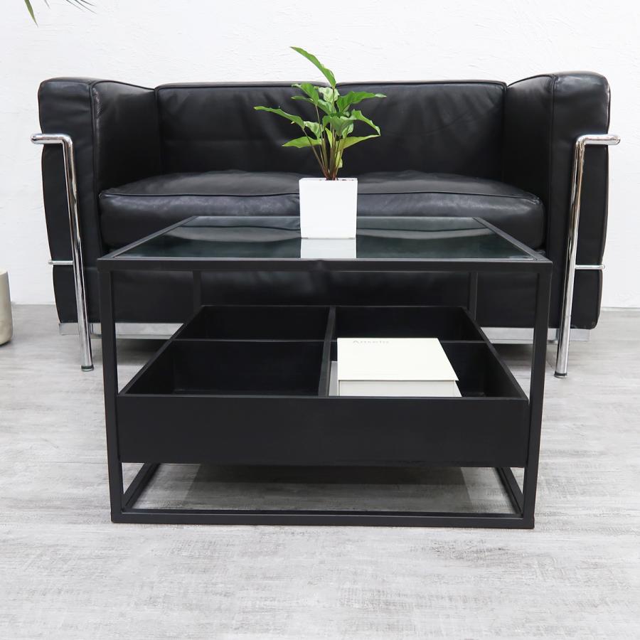 訳有 センターテーブル ガラステーブル スクエア サイドテーブル ロー