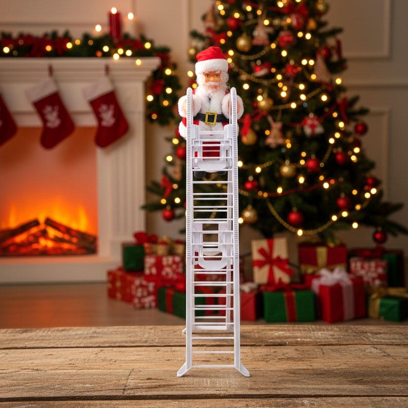 サンタクロース はしご 人形 オブジェ クリスマス 可愛い おもちゃ
