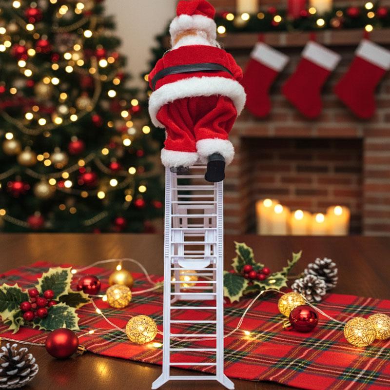 サンタクロース はしご 人形 オブジェ クリスマス 可愛い おもちゃ